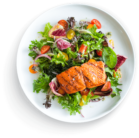 Salmon salad dish